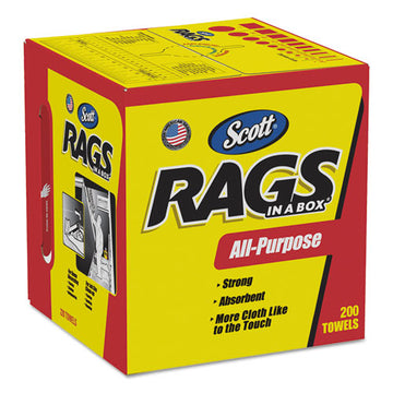 Scott® Rags In A Box, Pop-up Box, 10 X 12, White, 200-box, 8 Boxes Per Carton freeshipping - TVN Wholesale